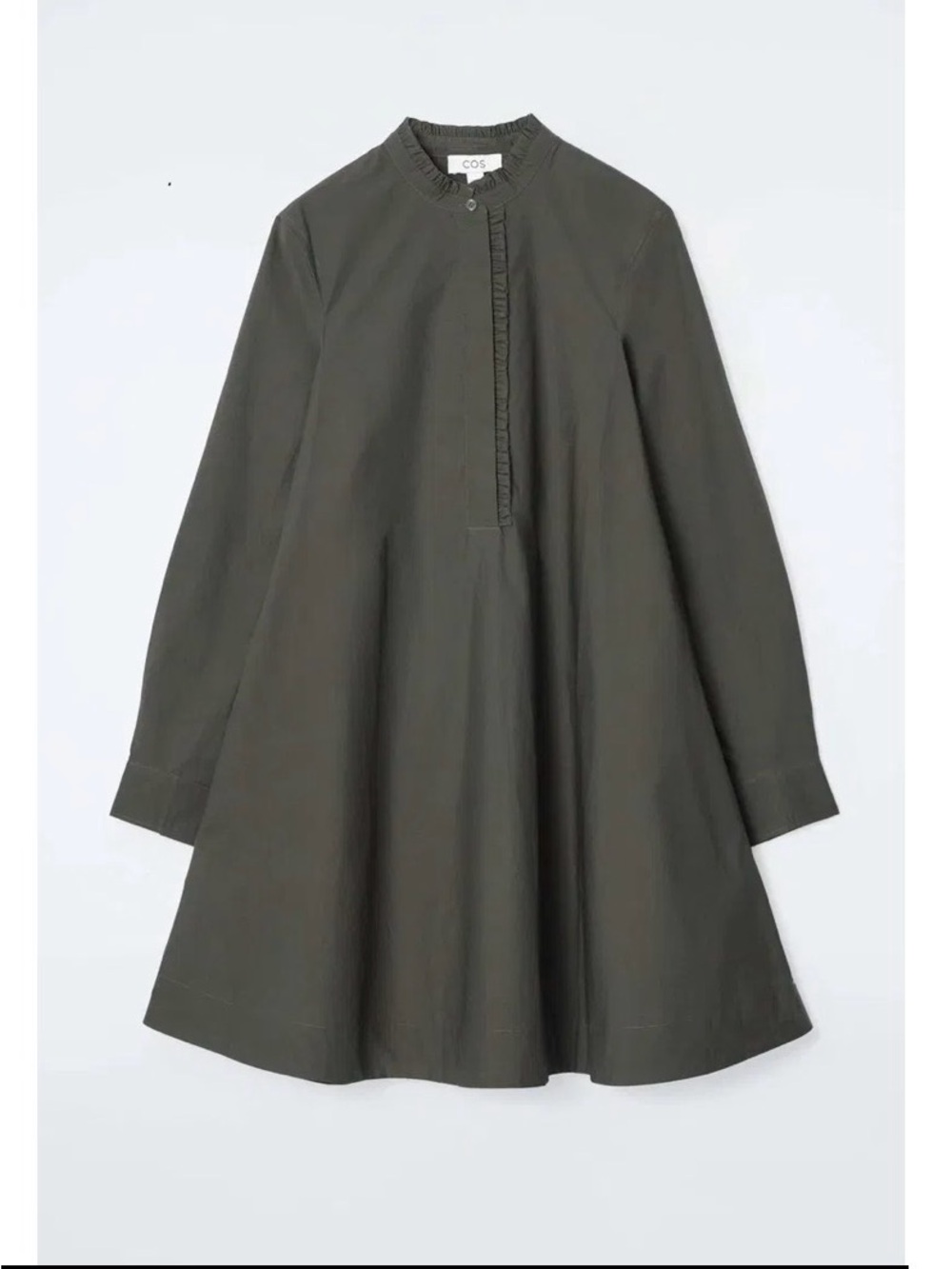 ⭐️Cos Ruffled Khaki Swing Dress✔️ - Picture 5 of 12